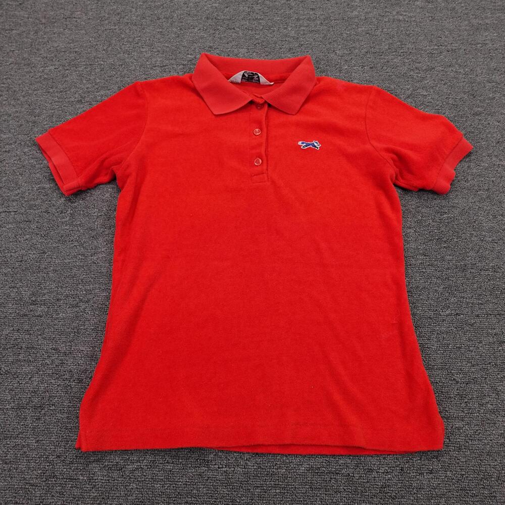 Vintage The Fox Polo Shirt Womens Medium Red Terry Cloth Short Sleeve JCPenney